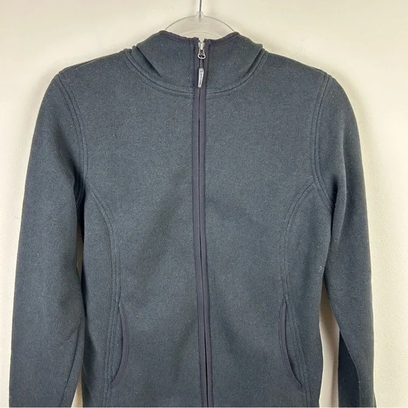 Marmot Women's black hooded fleece sweater size: M - Picture 2 of 15